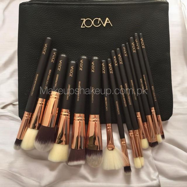 ZOEVA BRUSHES - BROWN POUCH 15 PCS