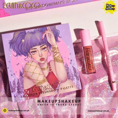 Kevin & Coco Eyeshadow Makeup Set (Pink bag)