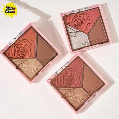 Hudamoji Blush Contour & Highlighters 3 in 1
