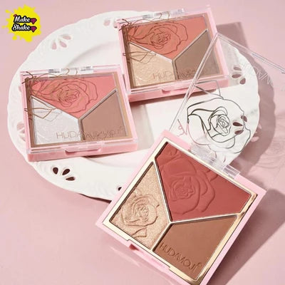Hudamoji Blush Contour & Highlighters 3 in 1