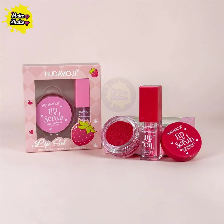 Hudamoji Lip Set ( LIp Scrub + Lip Oil )