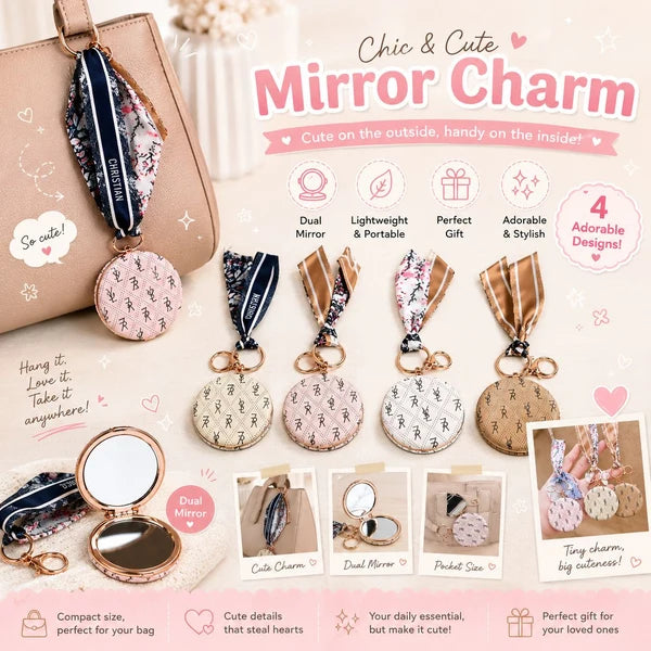 Chic Compact Mirror Charm
